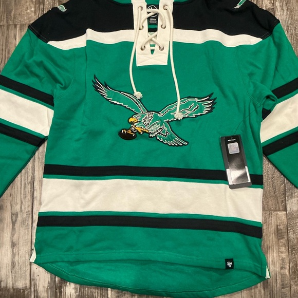 47 Brand Green and Black Hooded Sweatshirt Size Medium - Picture 2 of 16